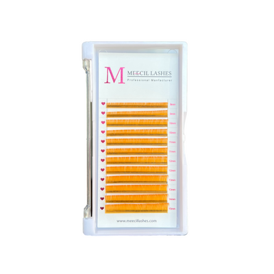 0.07MM Hot Sale Orange Faux Mink Coloured Eyelash Extension