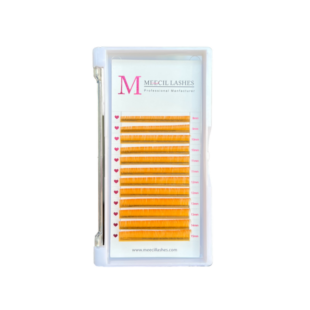 0.07MM Hot Sale Orange Faux Mink Coloured Eyelash Extension