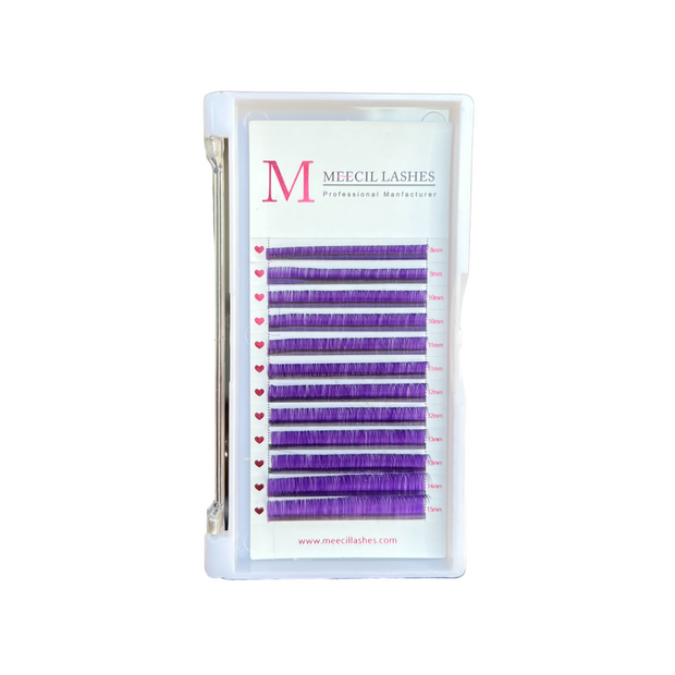 0.07MM Hot Sale Purple Faux Mink Coloured Eyelash Extension