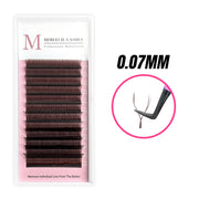 Volume Premade Fan YY Lashes Extensions 0.07mm (BROWN）