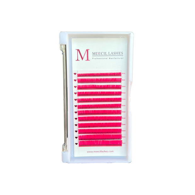 0.05MM Hot Sale Pink Faux Mink Coloured Eyelash Extension
