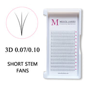 3D PRE-MADE VOLUME FANS LASHES (short stem)