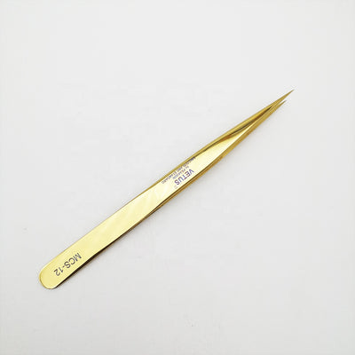 NEW MCS-12 GOLD TWEEZERS MORE DURABLE FOR EYELASH EXTENSION