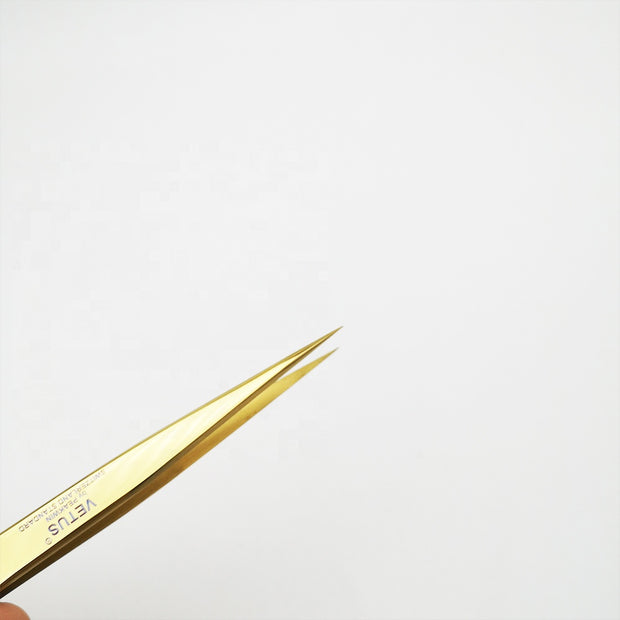 NEW MCS-12 GOLD TWEEZERS MORE DURABLE FOR EYELASH EXTENSION